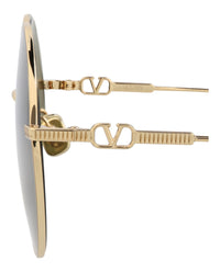 Valentino Unisex Round/Oval Gold Gold Green Fashion Designer Eyewear