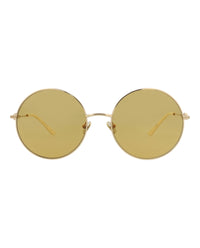Valentino Valentino Unisex Round/Oval Gold Gold Amber Fashion Designer Eyewear