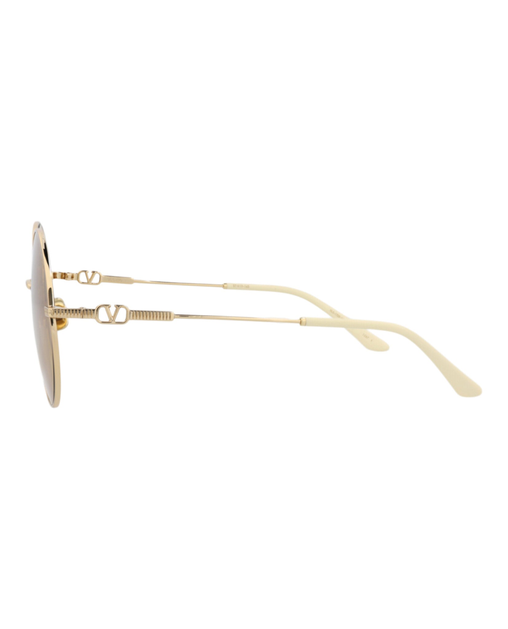 Valentino Valentino Unisex Round/Oval Gold Gold Amber Fashion Designer Eyewear