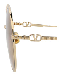 Valentino Valentino Unisex Round/Oval Gold Gold Amber Fashion Designer Eyewear