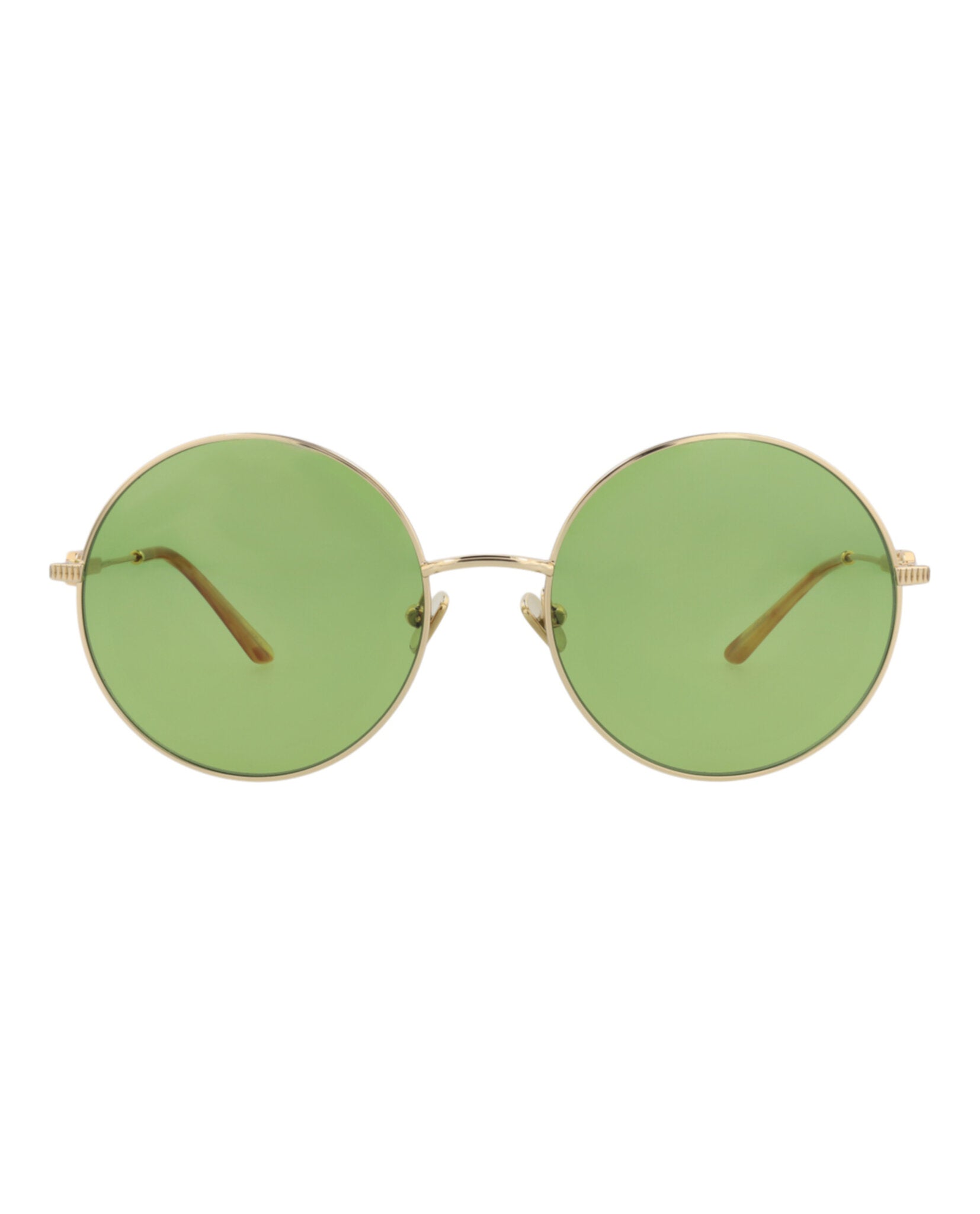 Valentino Unisex Round/Oval Gold-Gold-Green Fashion Designer Eyewear