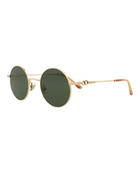 Valentino Valentino Unisex Round/Oval Gold-Gold-Green Fashion Designer Eyewear