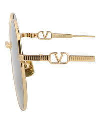Valentino Valentino Unisex Round/Oval Gold-Gold-Green Fashion Designer Eyewear