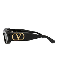 Valentino Valentino Womens Round/Oval Black Black Grey Fashion Designer Eyewear