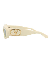 Valentino Womens Round/Oval Ivory Ivory Green Fashion Designer Eyewear