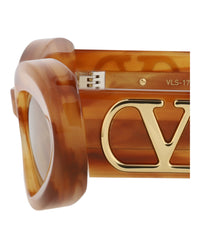 Valentino Valentino Womens Round/Oval Havana Havana Amber Fashion Designer Eyewear