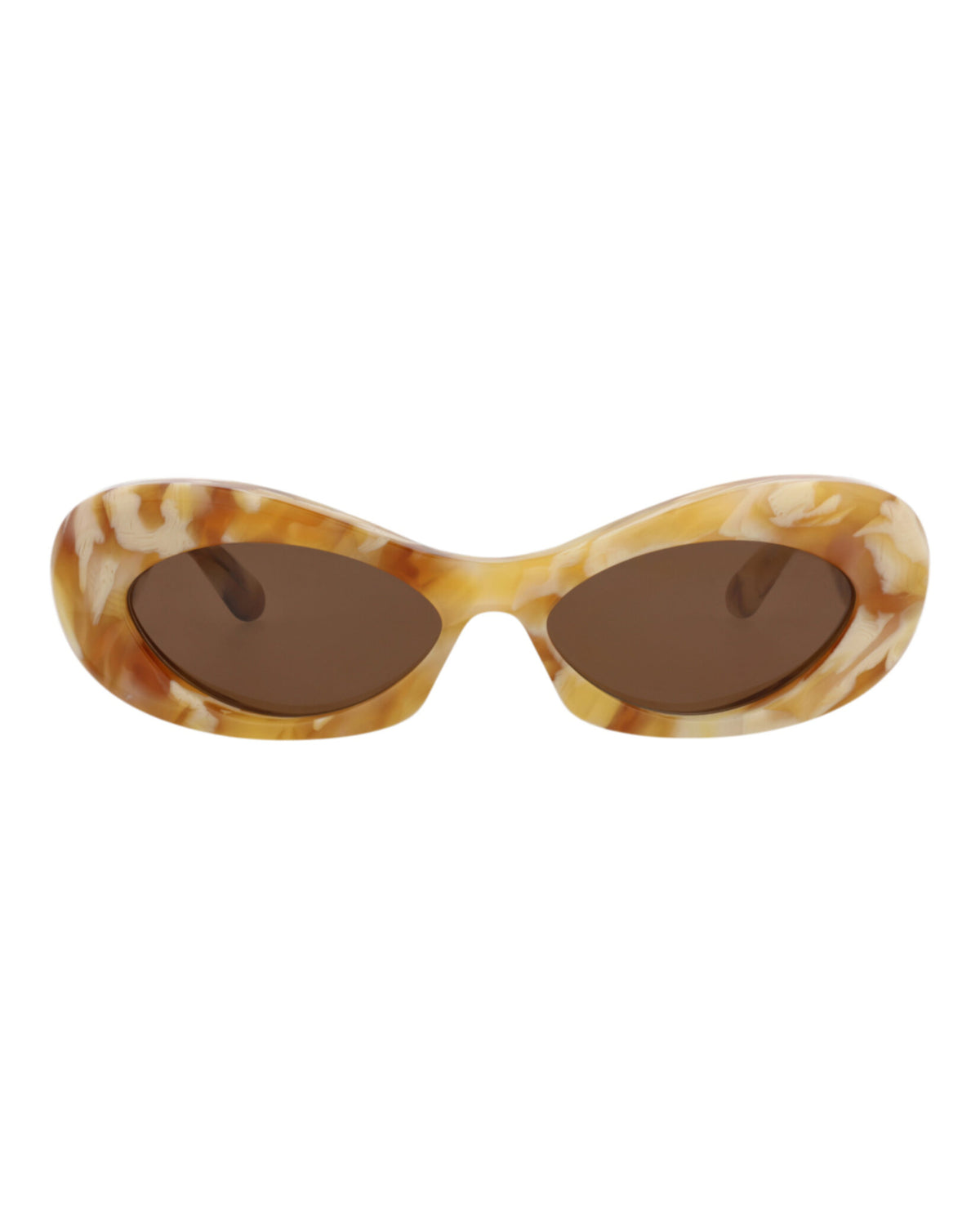 Valentino Valentino Womens Round/Oval Marble Marble Brown Fashion Designer Eyewear