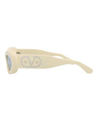 Valentino Valentino Womens Round/Oval Ivory Ivory Silver Fashion Designer Eyewear