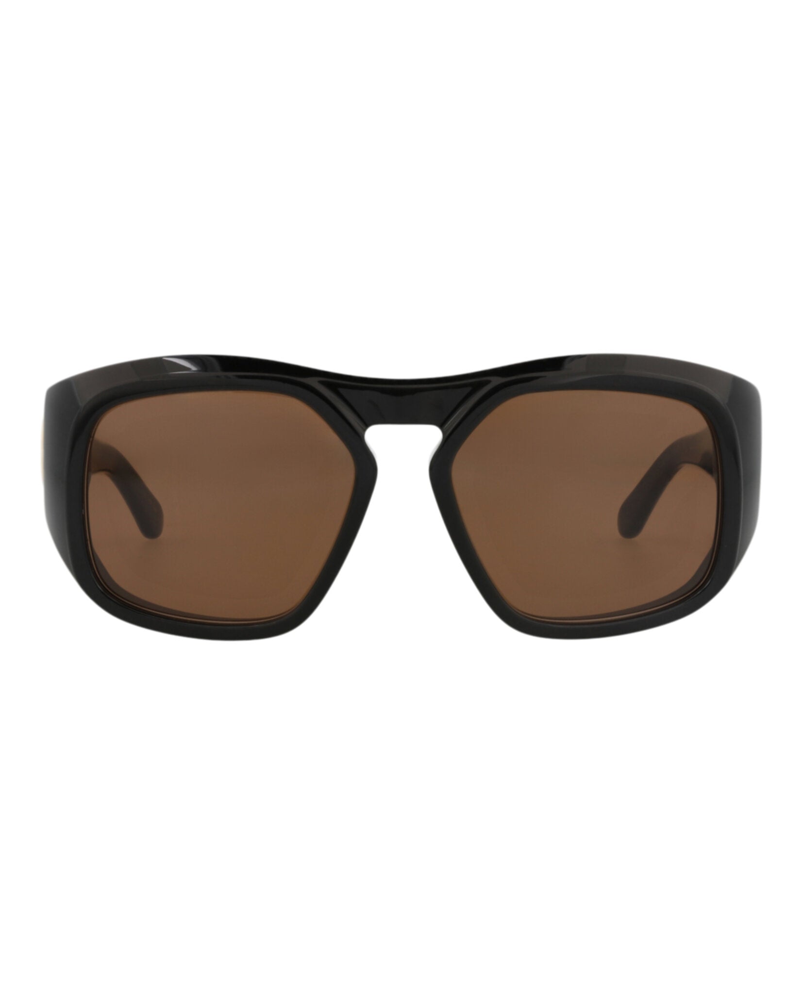 Valentino Valentino Unisex Square/Rectangle Black Black Brown Fashion Designer Eyewear