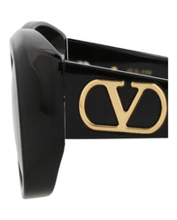 Valentino Valentino Unisex Square/Rectangle Black Black Brown Fashion Designer Eyewear