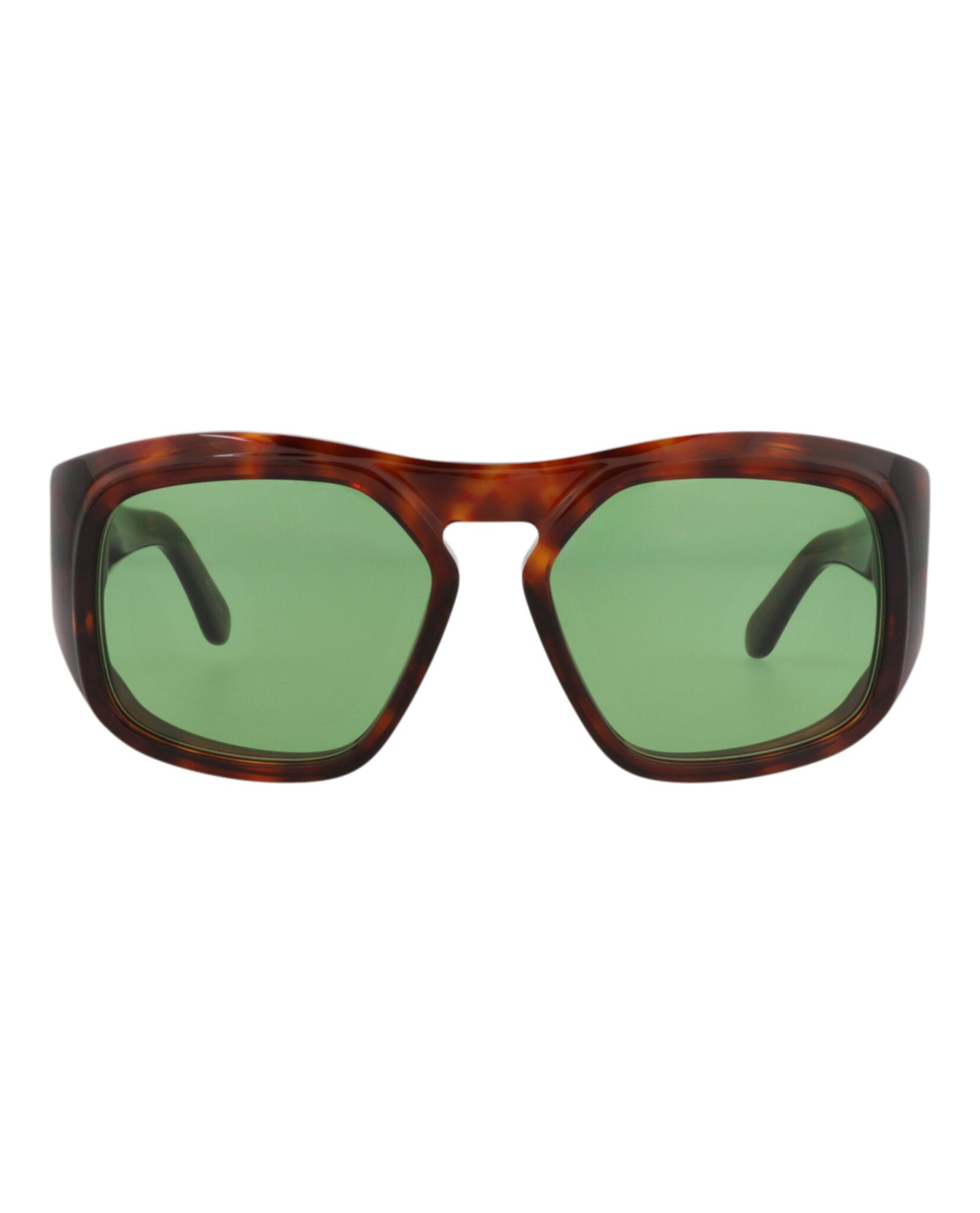Valentino Valentino Unisex Square/Rectangle Havana Havana Green Fashion Designer Eyewear