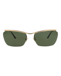 Valentino Valentino Unisex Square/Rectangle Gold Gold Green Fashion Designer Eyewear
