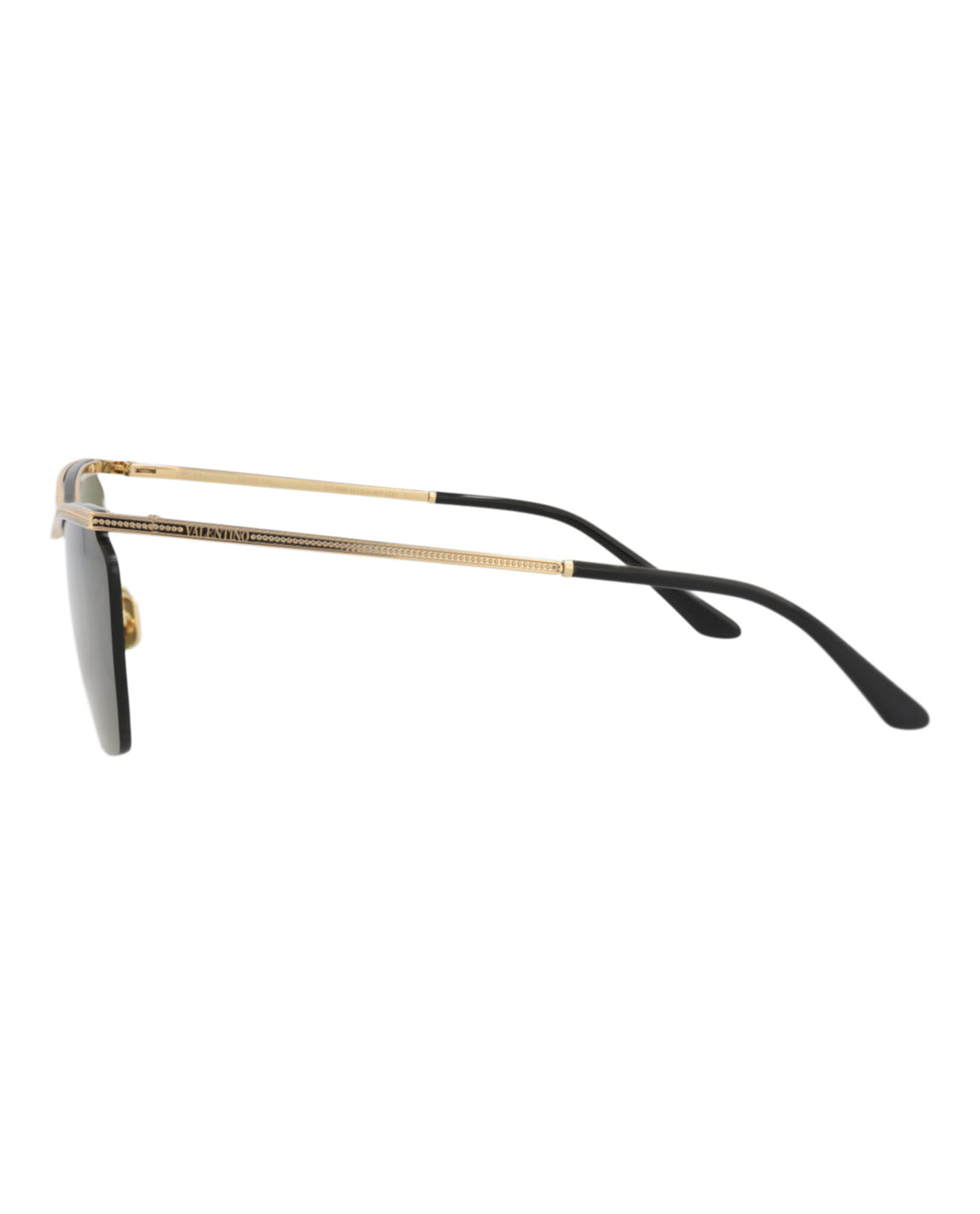 Valentino Valentino Unisex Square/Rectangle Gold Gold Green Fashion Designer Eyewear