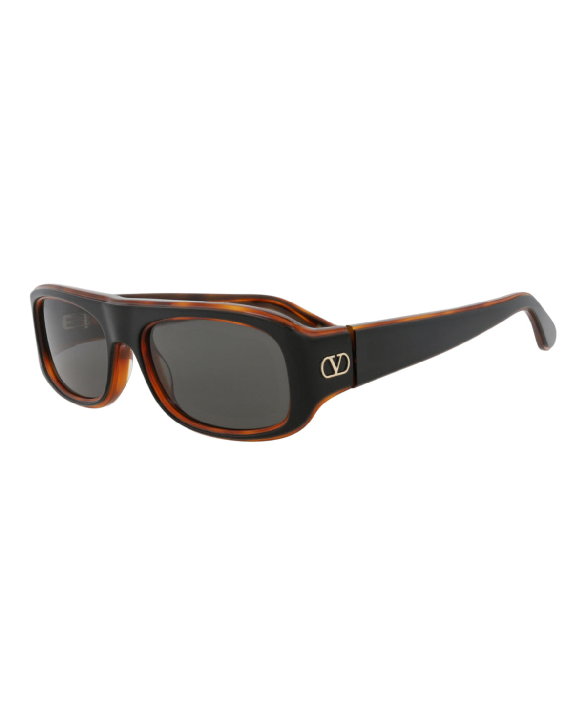 Valentino Valentino Unisex Square/Rectangle Black Havana Black Havana Grey Fashion Designer Eyewear