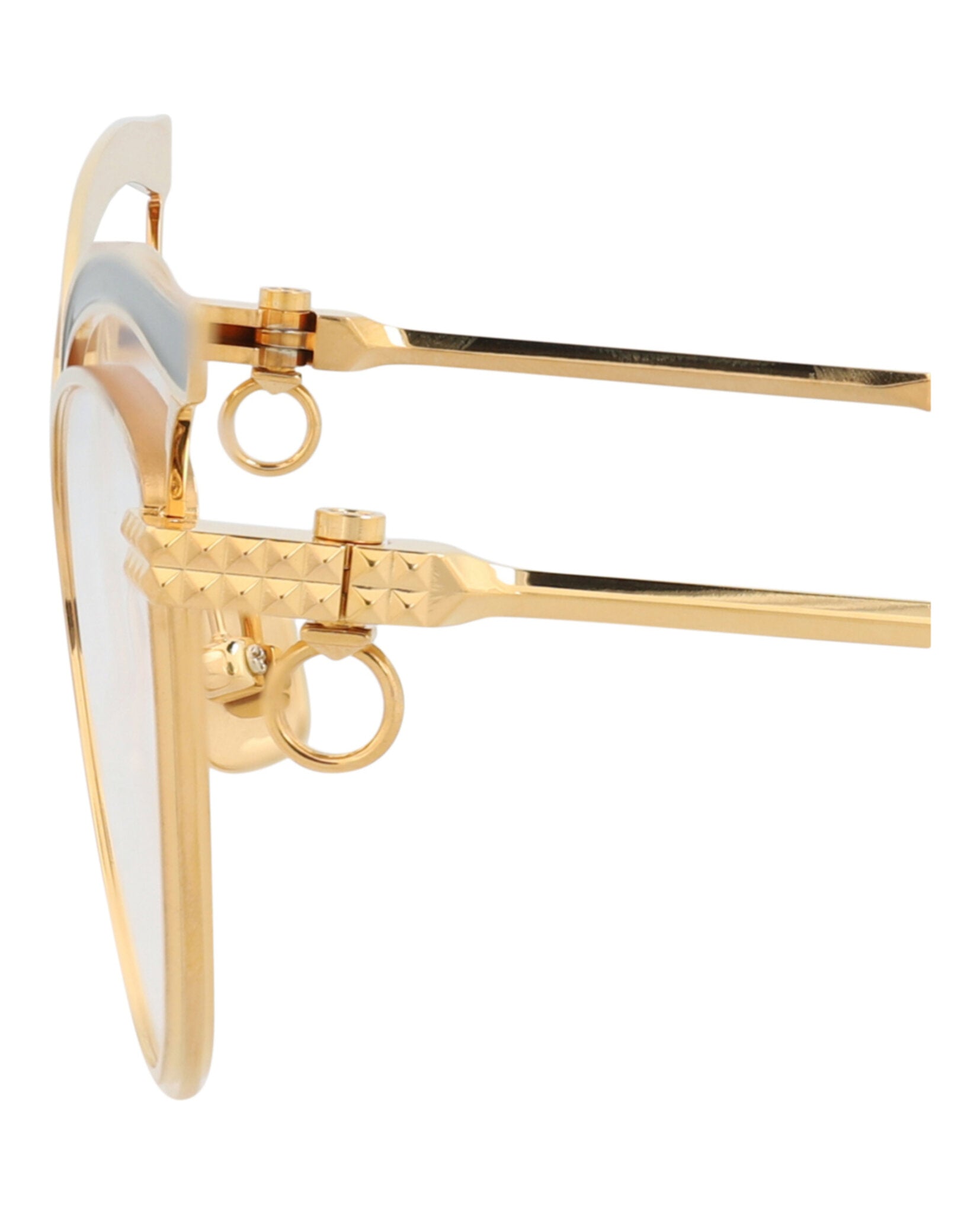 Valentino Womens Cat Eye Gold Gold Transparent Fashion Designer Eyewear