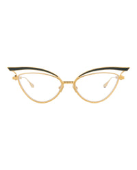 Valentino Womens Cat Eye Gold Gold Transparent Fashion Designer Eyewear