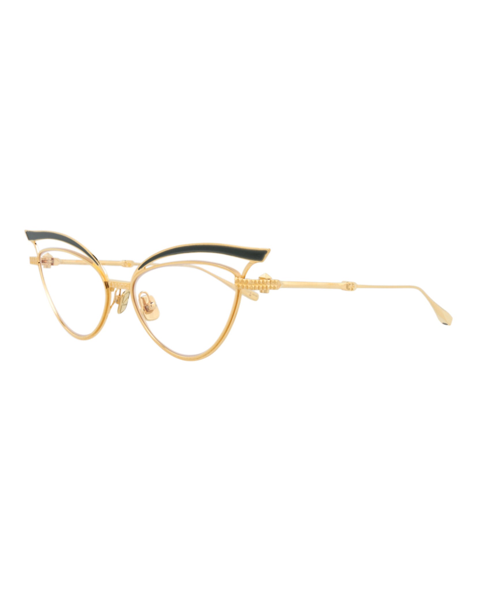 Valentino Womens Cat Eye Gold Gold Transparent Fashion Designer Eyewear