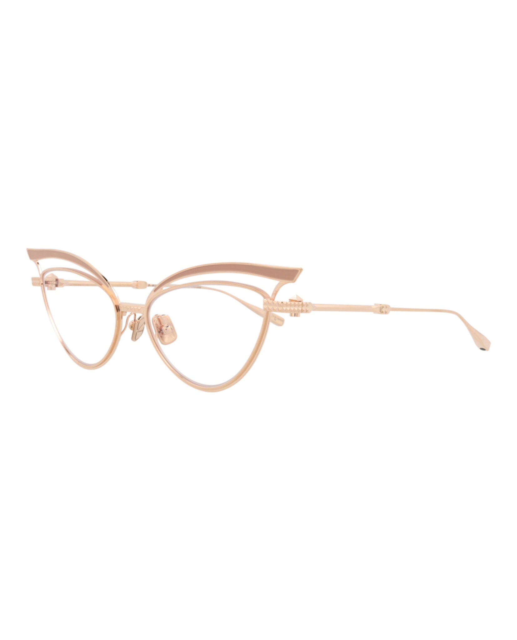 Valentino Womens Cat Eye Rose Gold Rose Gold Transparent Fashion Designer Eyewear