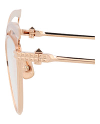 Valentino Womens Cat Eye Rose Gold Rose Gold Transparent Fashion Designer Eyewear