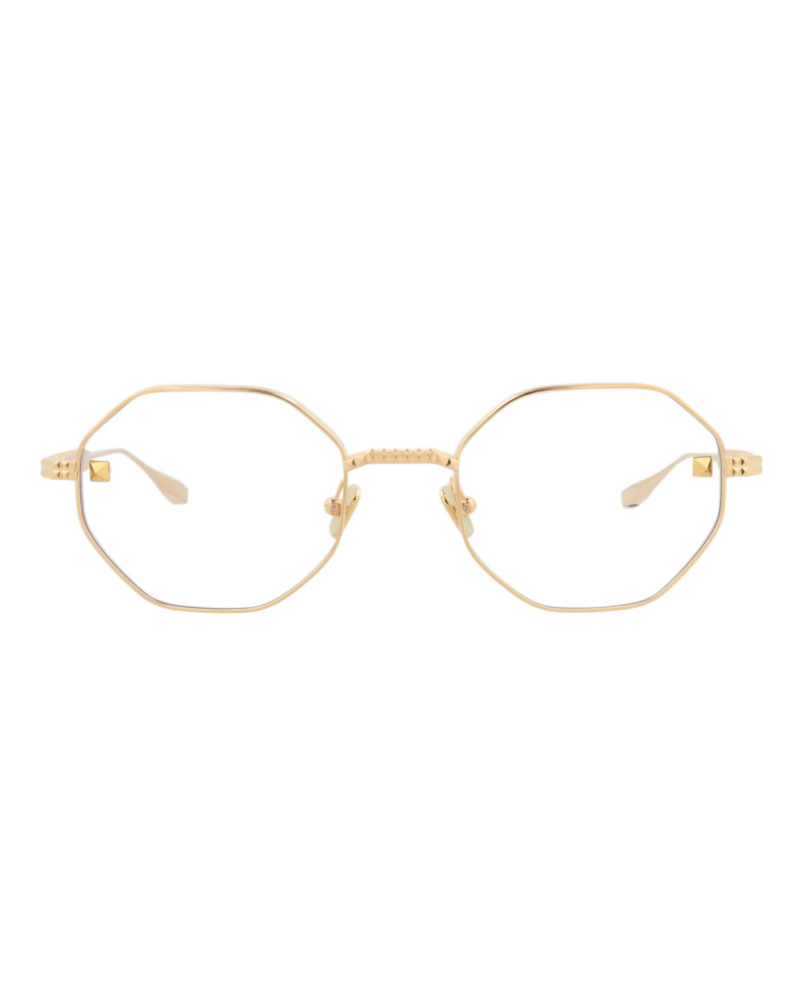 Valentino Womens Round/Oval Gold Gold Transparent Fashion Designer Eyewear
