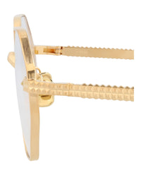 Valentino Womens Round/Oval Gold Gold Transparent Fashion Designer Eyewear