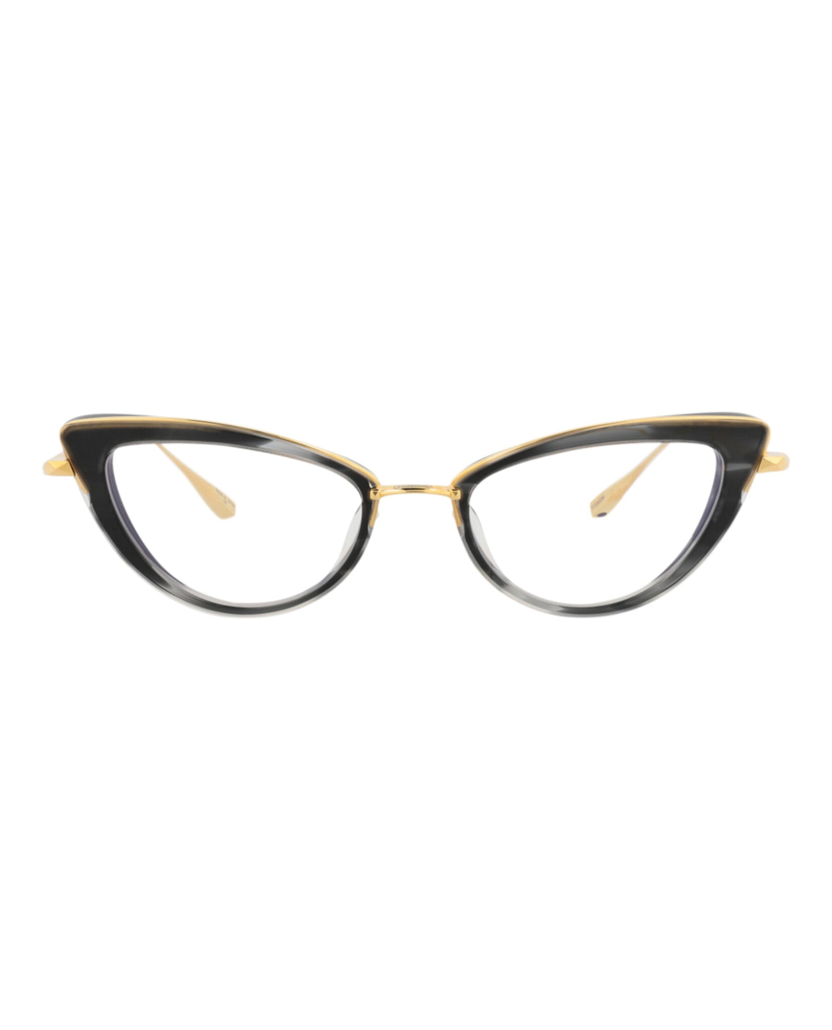 Valentino Womens Cat Eye Black-Gold-Transparent Fashion Designer Eyewear