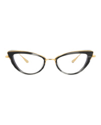 Valentino Womens Cat Eye Black-Gold-Transparent Fashion Designer Eyewear