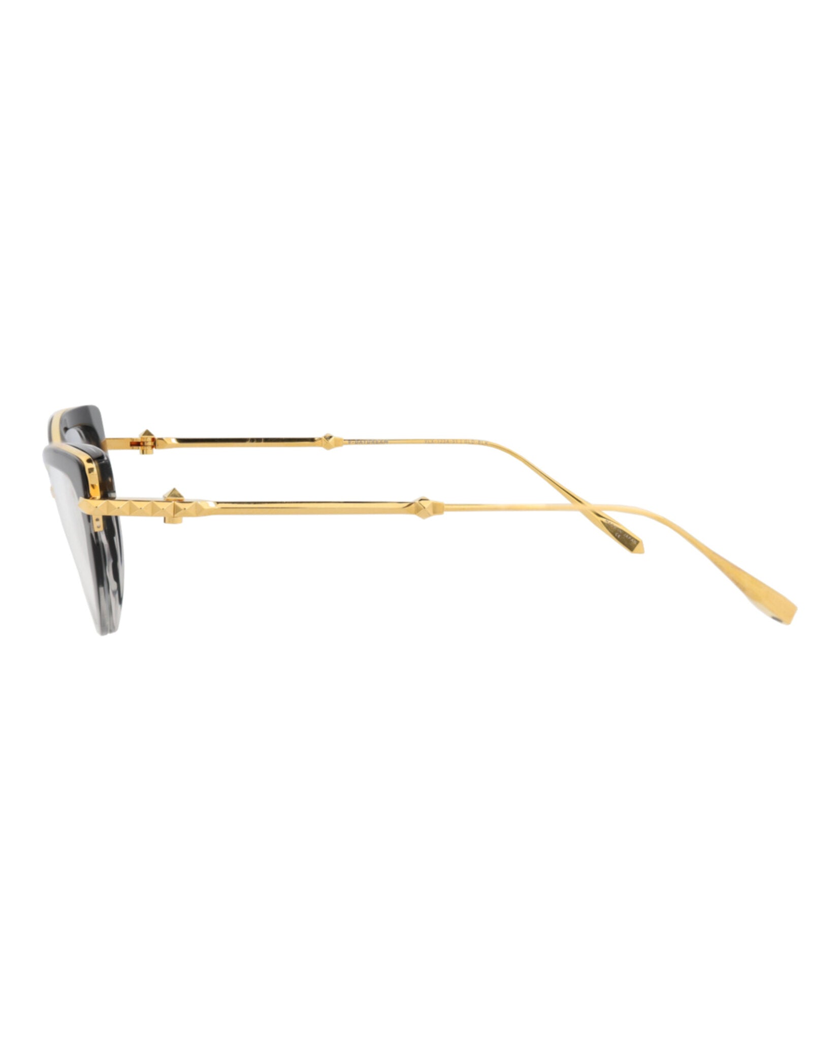 Valentino Womens Cat Eye Black-Gold-Transparent Fashion Designer Eyewear