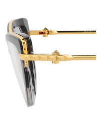 Valentino Womens Cat Eye Black-Gold-Transparent Fashion Designer Eyewear