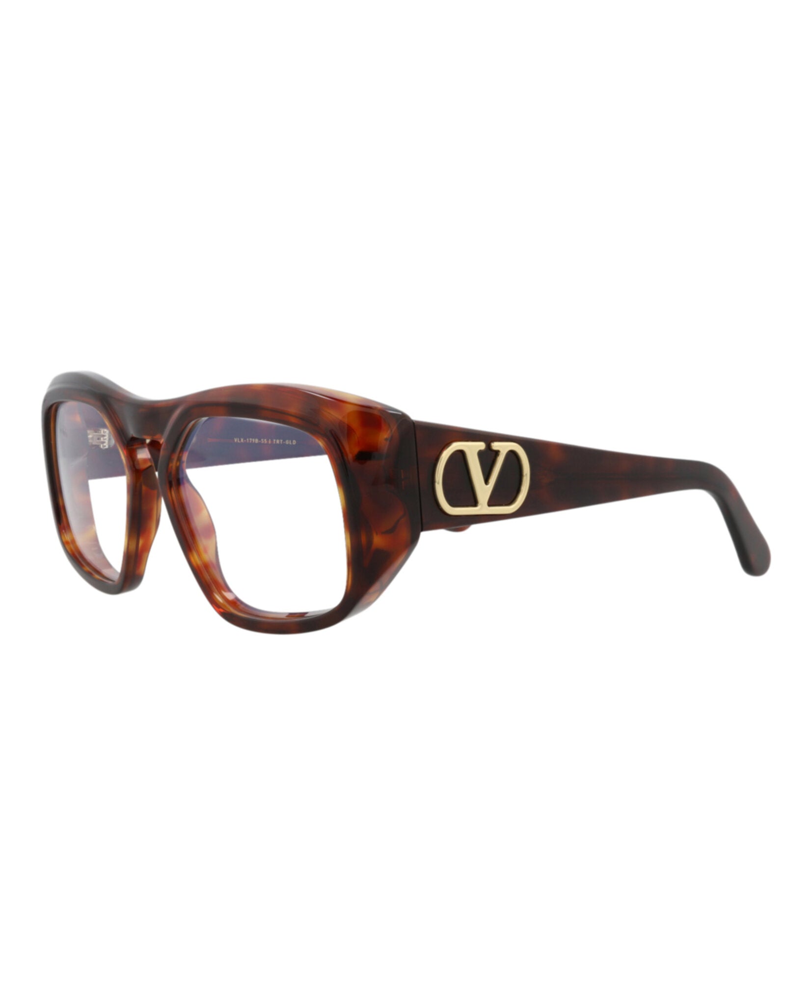 Valentino Unisex Square/Rectangle Havana-Havana-Transparent Fashion Designer Eyewear