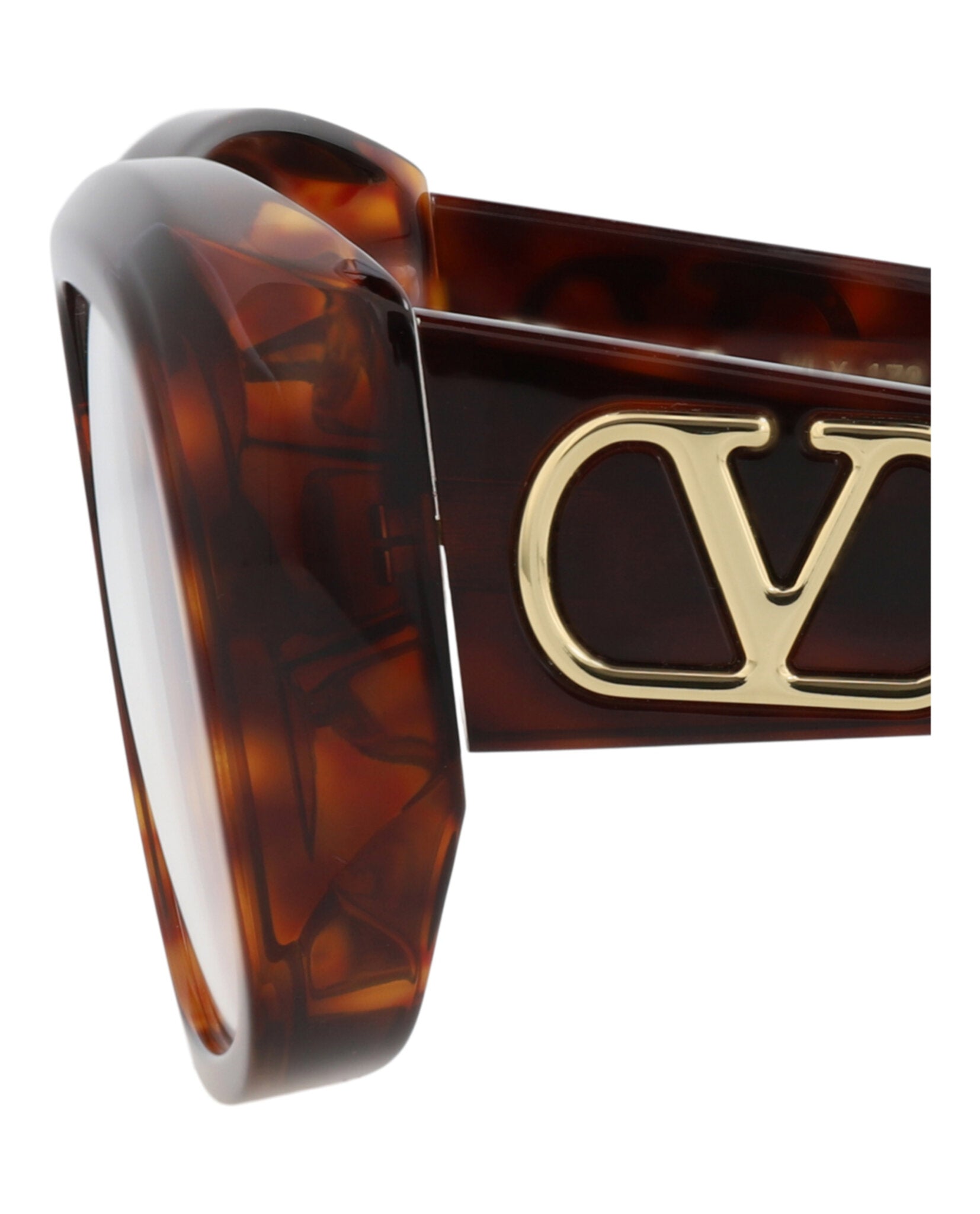 Valentino Unisex Square/Rectangle Havana-Havana-Transparent Fashion Designer Eyewear