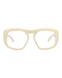 Valentino Unisex Square/Rectangle Ivory-Ivory-Transparent Fashion Designer Eyewear