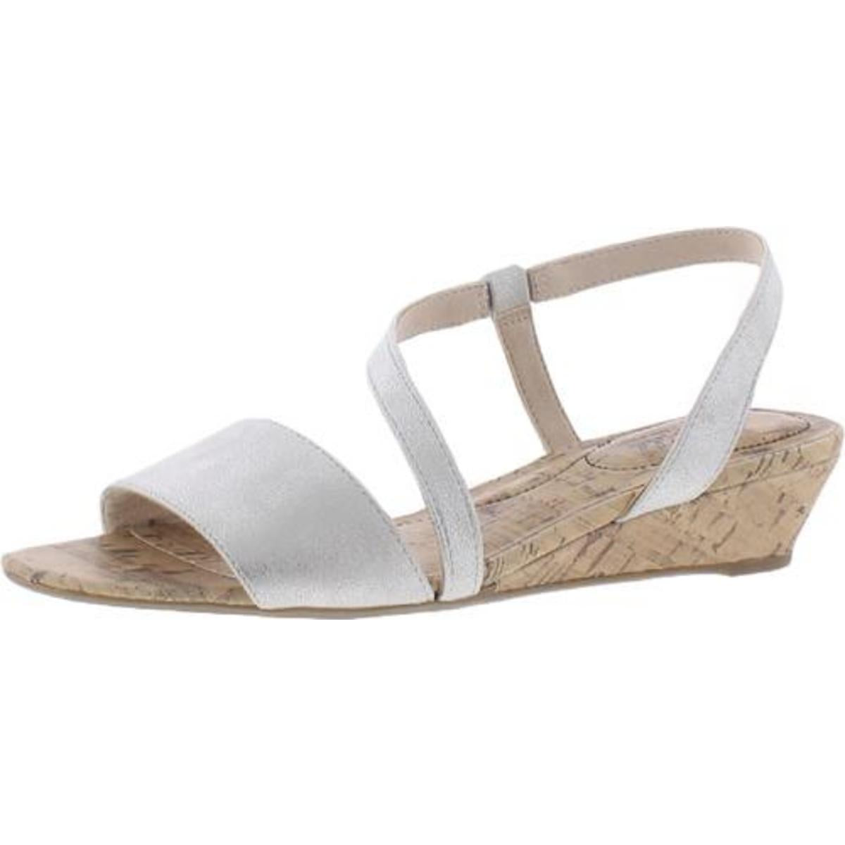 Yasmine Womens Faux Leather Slip On Wedges
