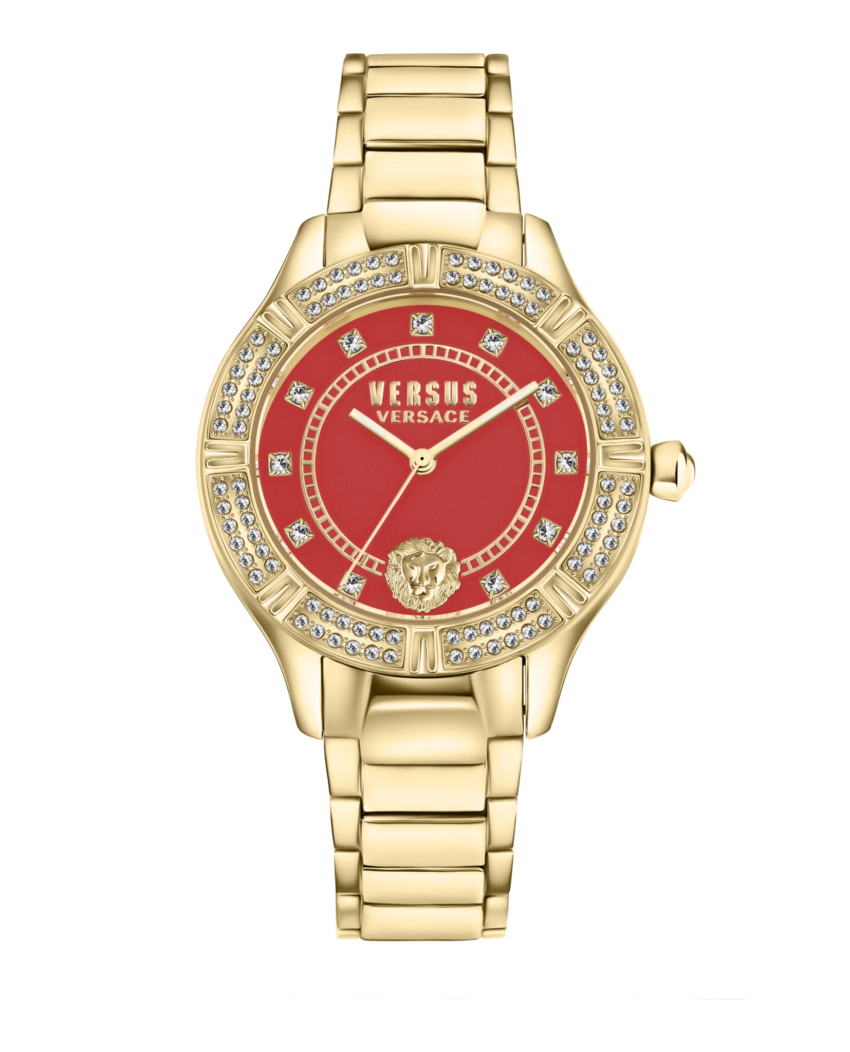 Versus Versace Womens Canton Road Crystal Gold 36mm Bracelet Fashion Watch