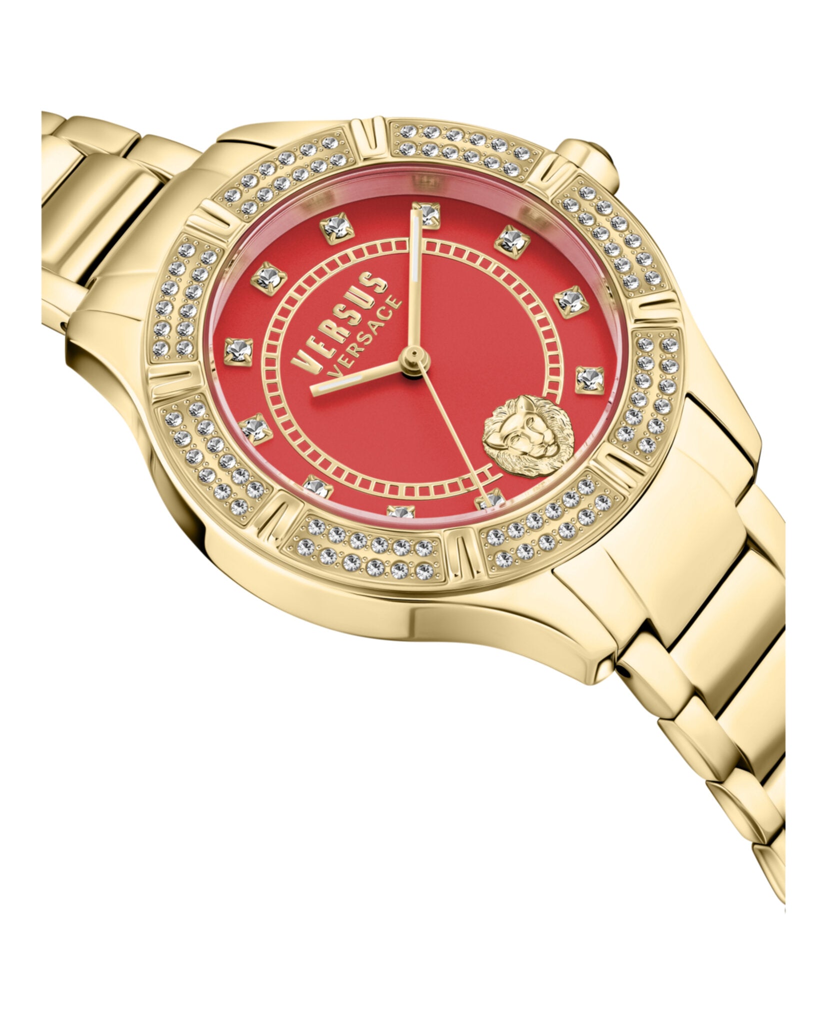 Versus Versace Womens Canton Road Crystal Gold 36mm Bracelet Fashion Watch