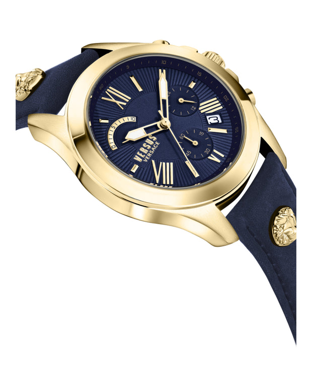 Versus Versace Mens Chrono Lion Gold 44mm Strap Fashion Watch