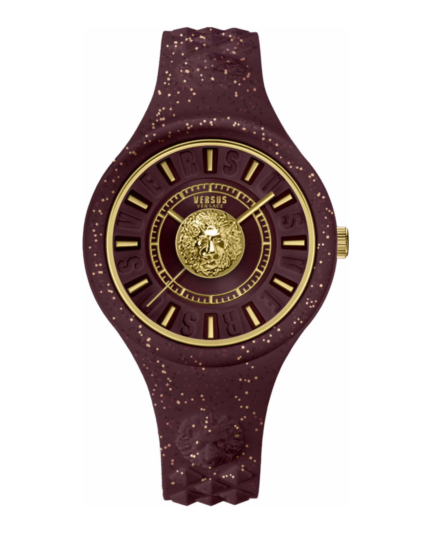 Versus Versace Womens Fire Island 39mm Strap Fashion Watch Burgundy