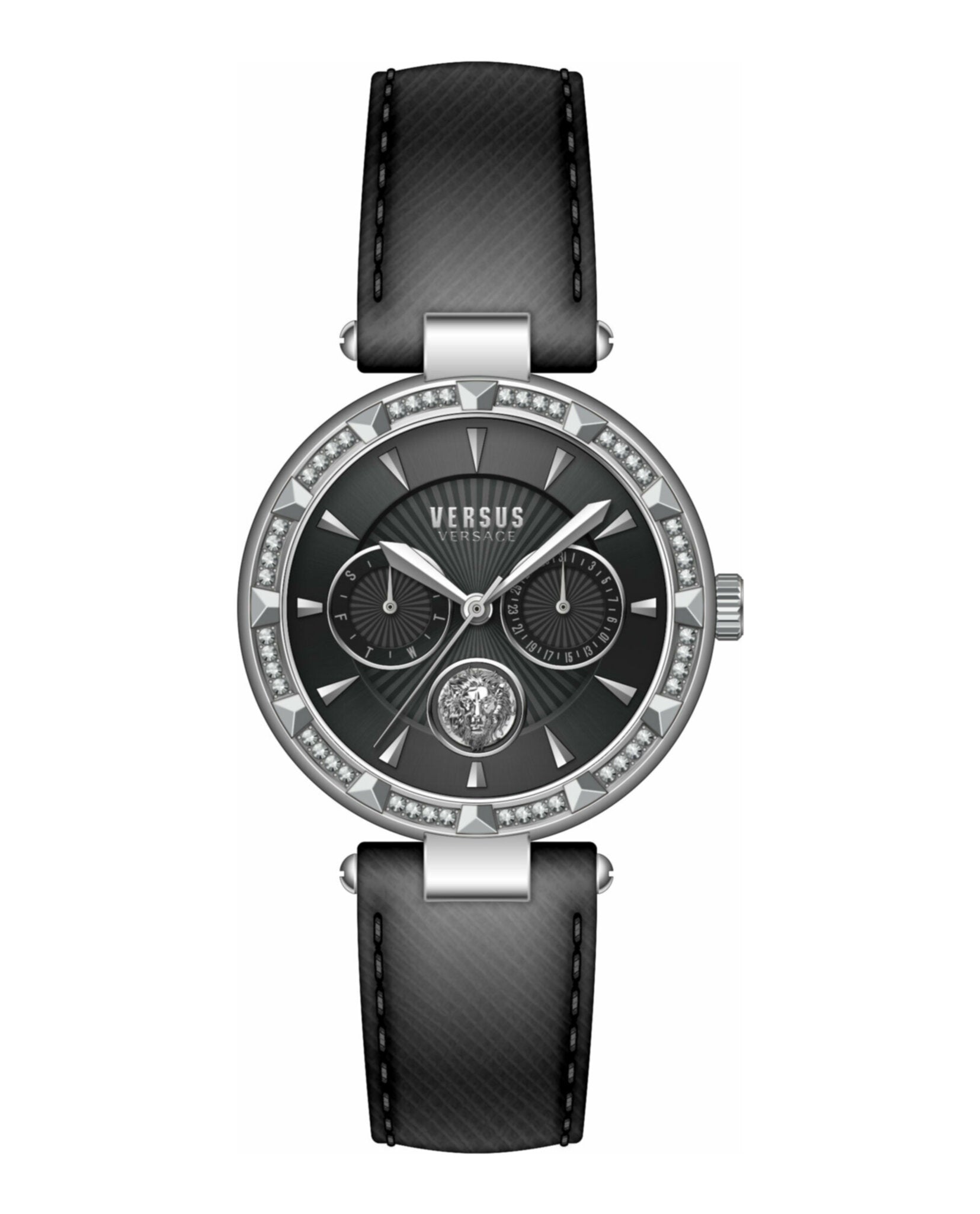 Versus Versace Womens Sertie 36mm Strap Fashion Watch Black