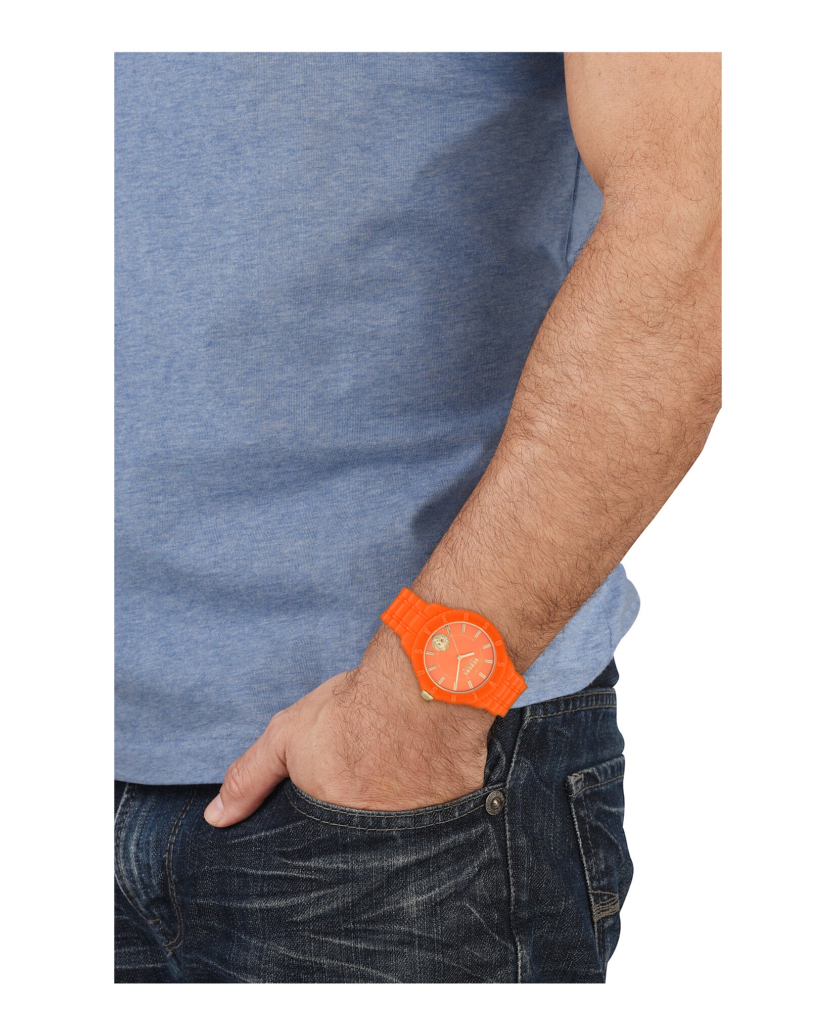 Versus Versace Mens Tokyo Silicone Lion 43mm Strap Fashion Watch