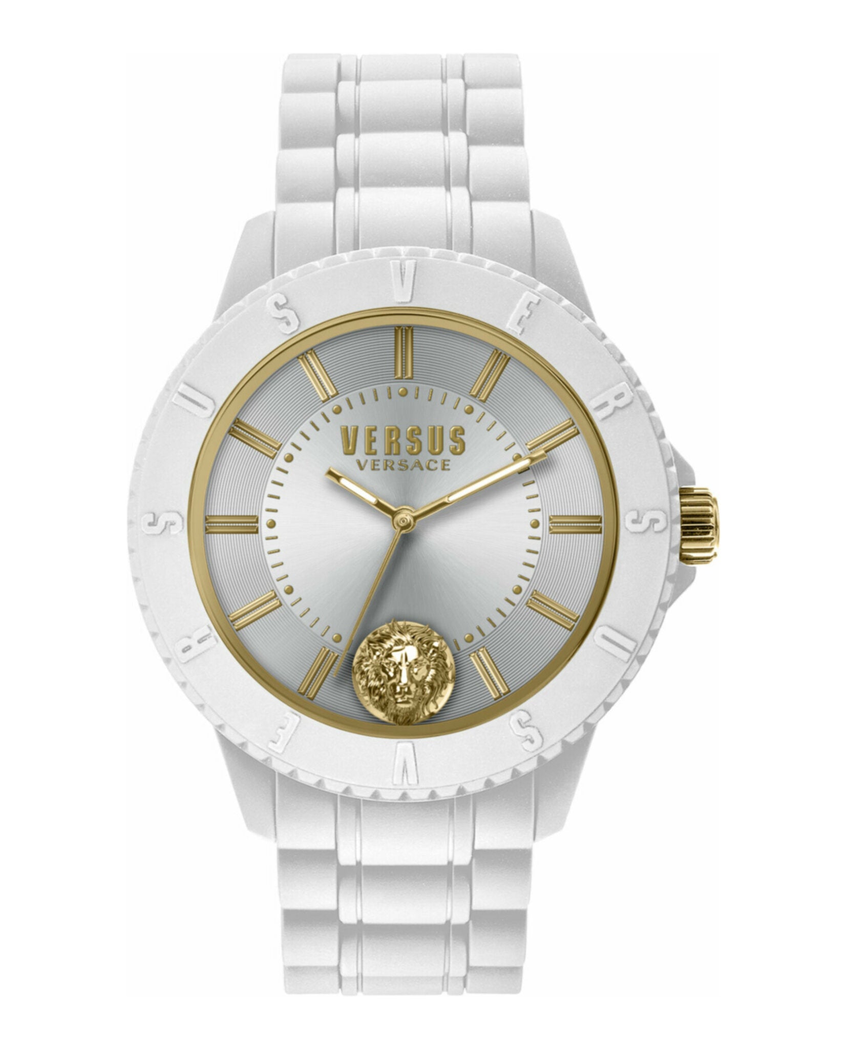 Versus Versace Mens Tokyo Silicone Lion 43mm Strap Fashion Watch White