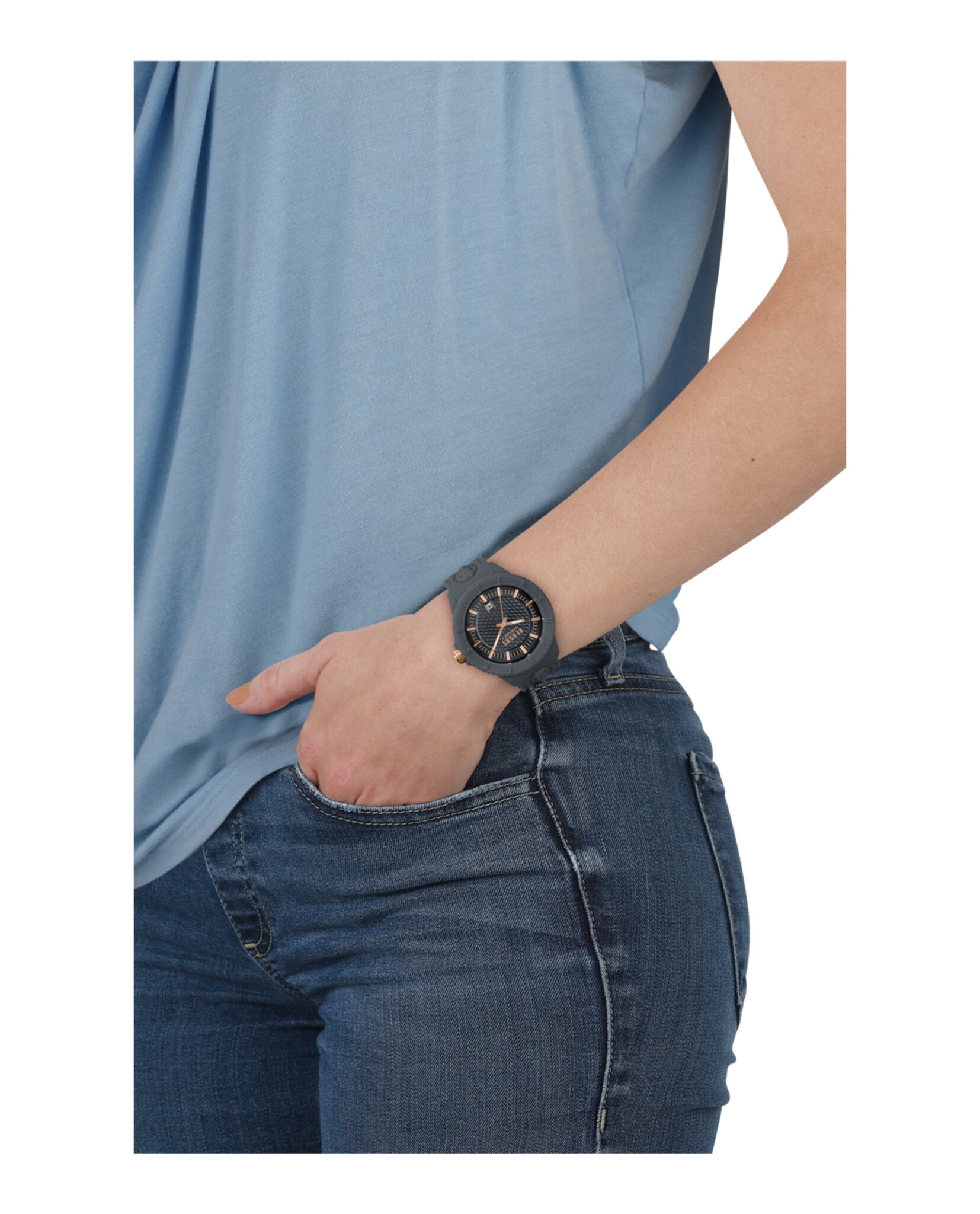 Versus Versace Mens Tokyo Silicone Lion 43mm Strap Fashion Watch