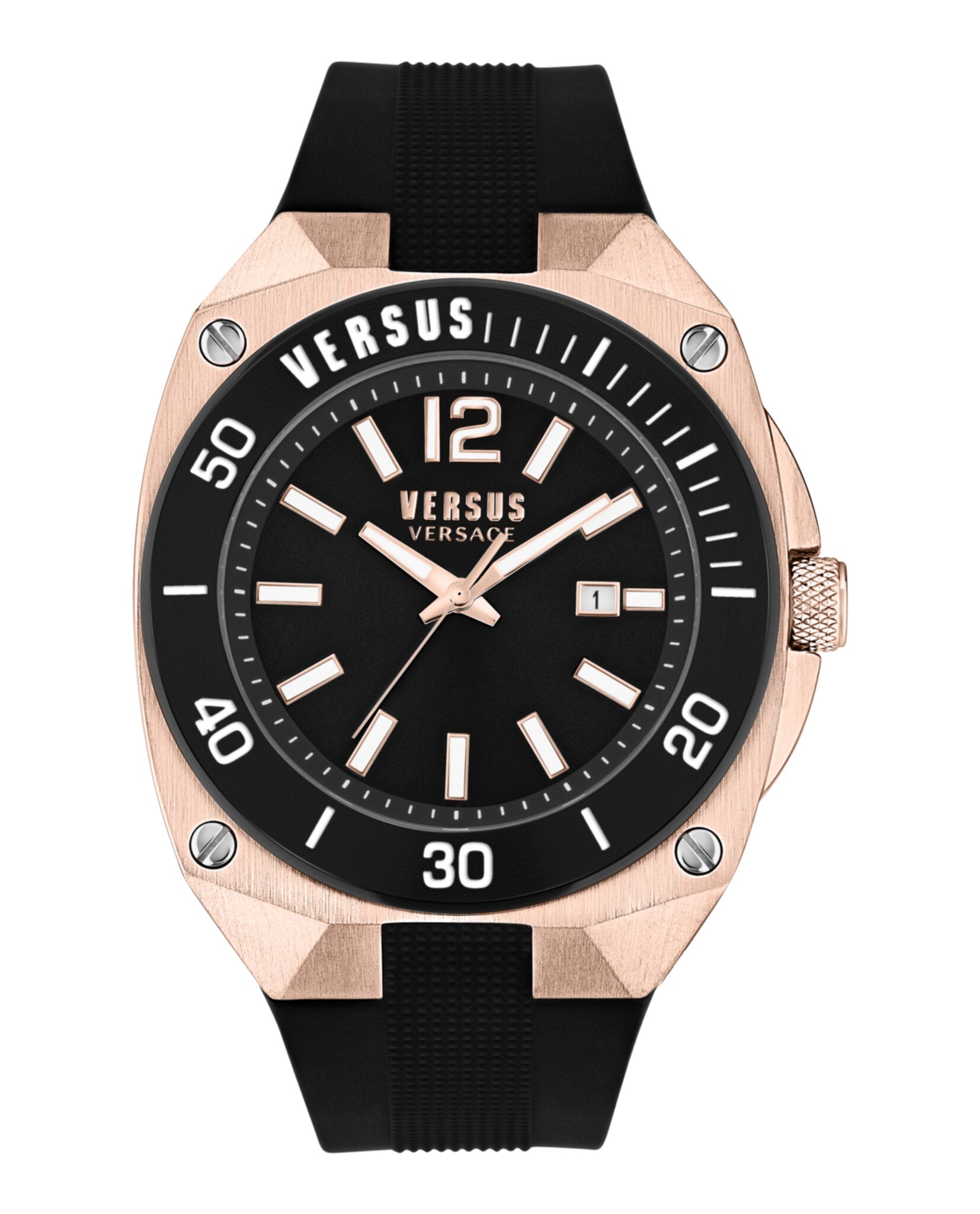 Versus Versace Mens Versus Reaction Rose Gold 48mm Strap Fashion Watch