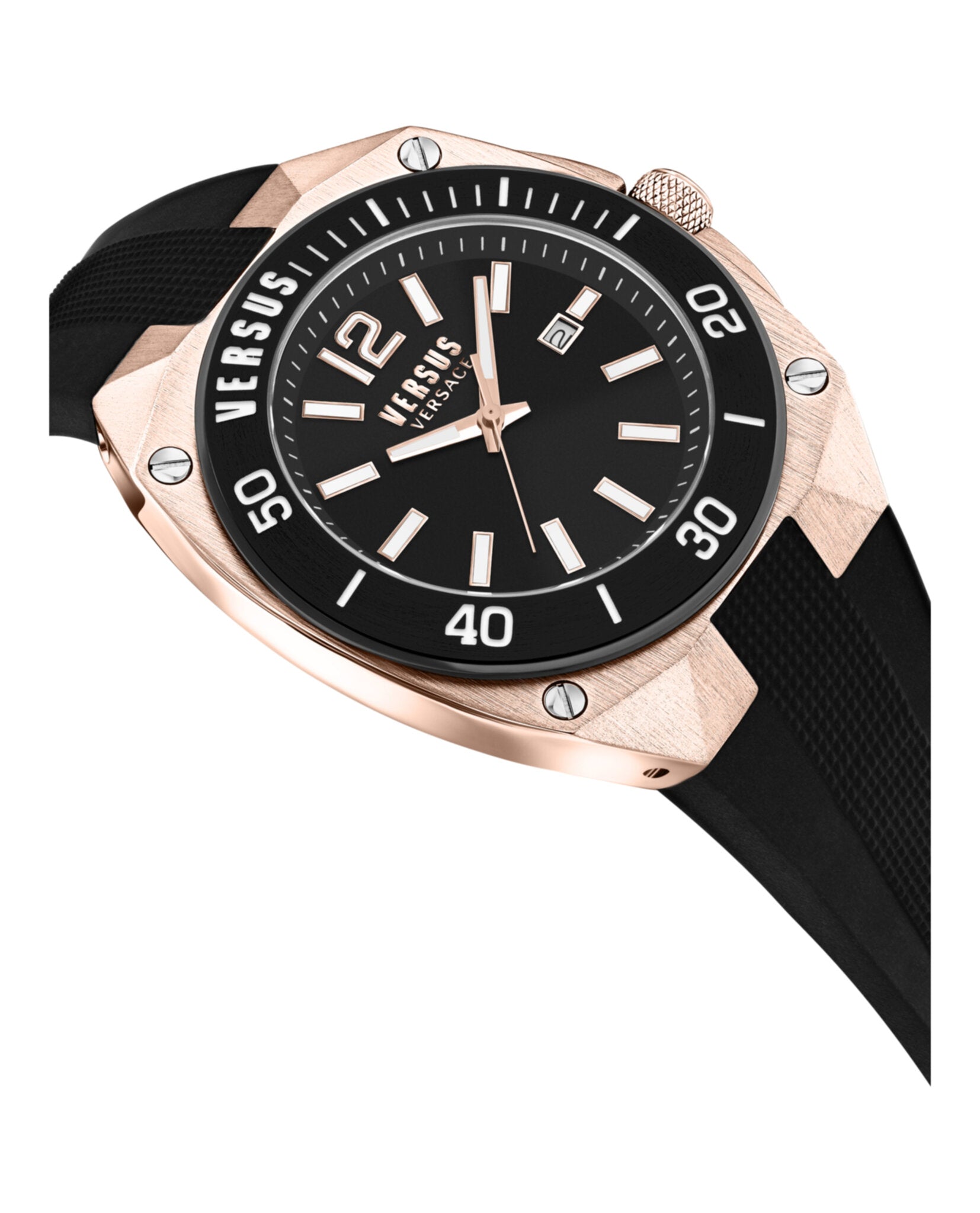 Versus Versace Mens Versus Reaction Rose Gold 48mm Strap Fashion Watch