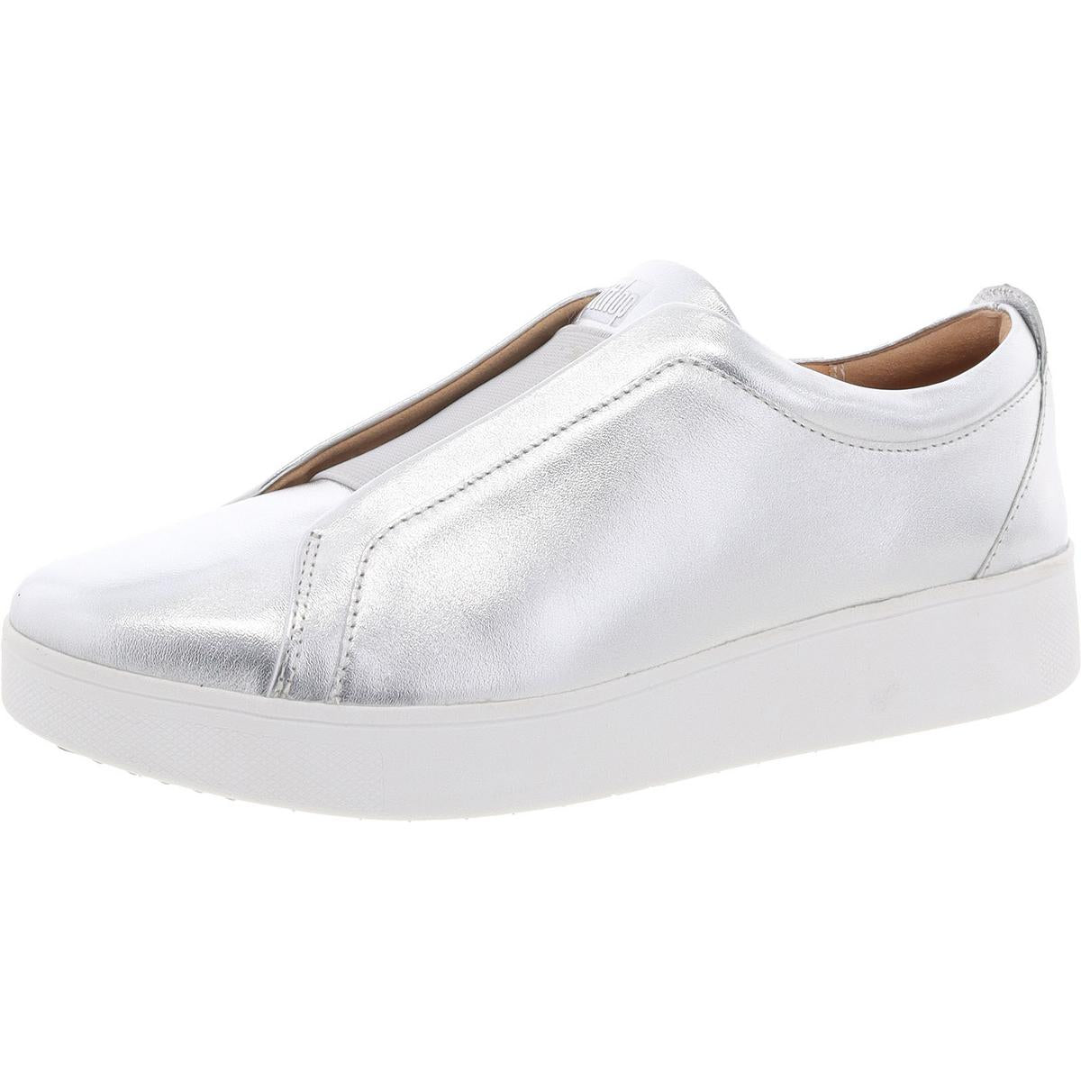 Rally Womens Metallic Leather Slip-On Sneakers