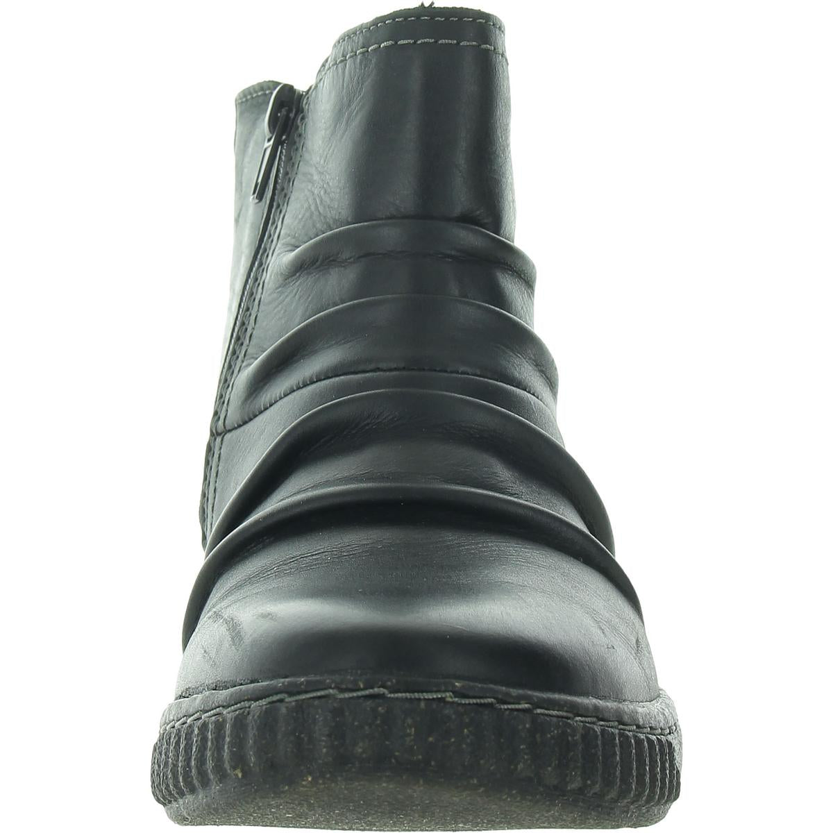 Caroline Orchid Womens Gathered Leather Booties