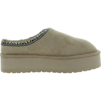 Elyse Womens Faux Fur Lined Platform Scuff Slippers