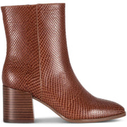 Norra Womens Snake Print Embossed Ankle Boots