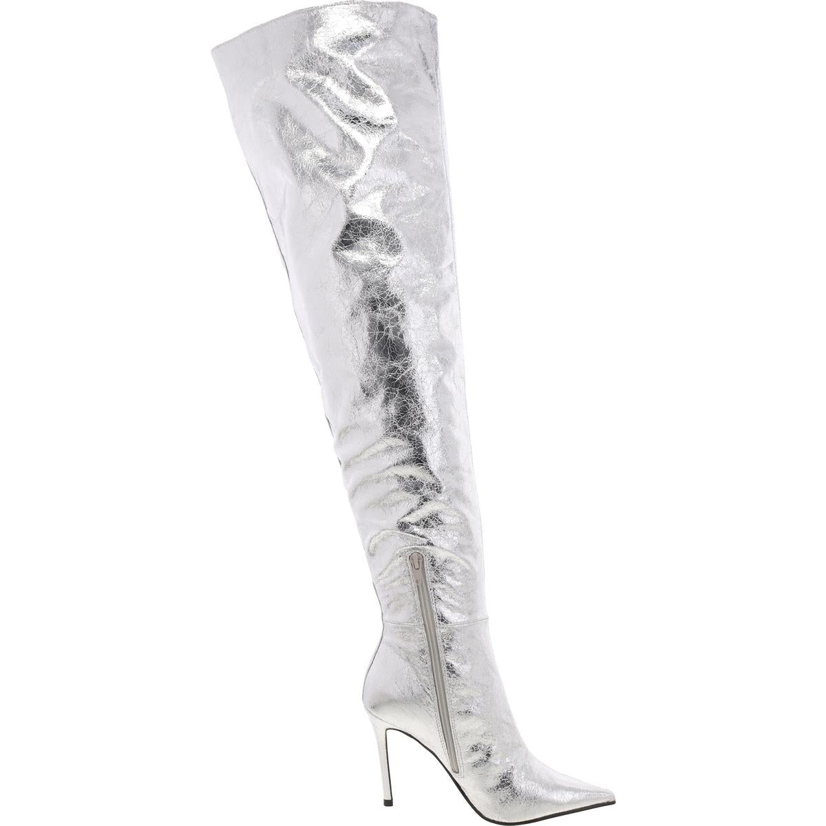 Epic  Womens Faux Leather Stiletto Over-The-Knee Boots