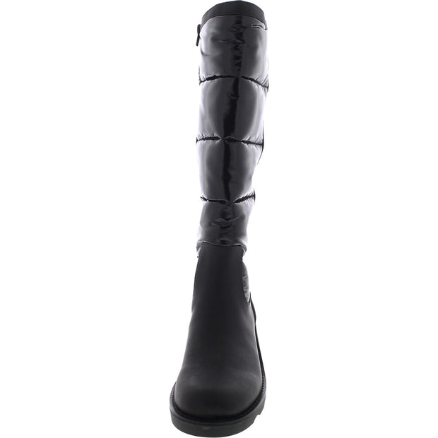 Hiliah Womens Pull On Wedge Knee-High Boots