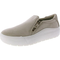 Time Off Now Womens Zipper Lifestyle Slip-On Sneakers Oyster